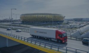 Samochód ciężarowy firmy BitLogistics w Gdańsku