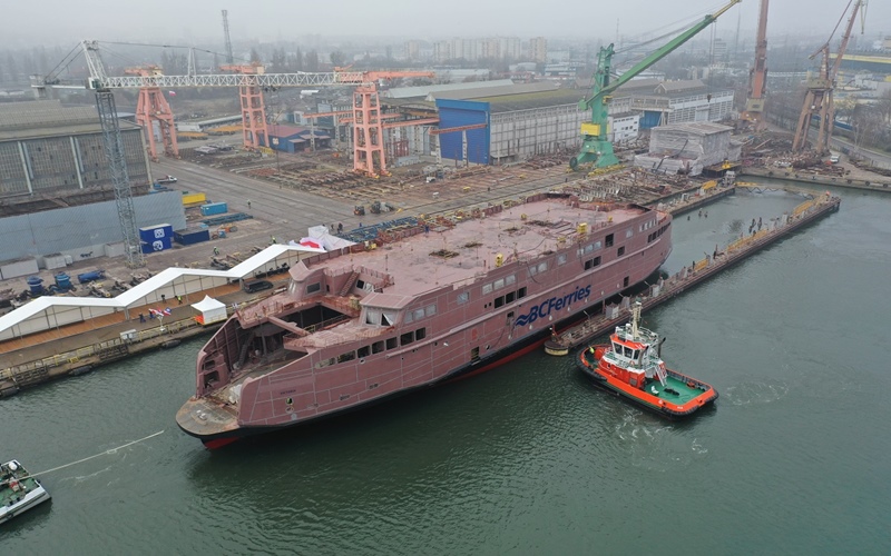 Czwarty prom dla BC Ferries zwodowany w Remontowa Shipbuilding