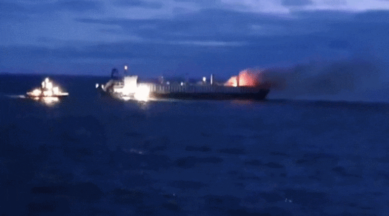 Pożar na masowcu Almirante w pobliżu Geteborga / Portal Stoczniowy