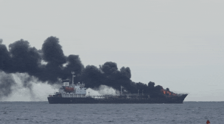 Pożar na indonezyjskim tankowcu Kristin / Portal Stoczniowy