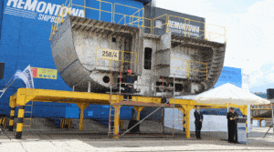 Położenie stępki pod przyszły Niszczyciel Min typu Kormoran II - ORP JASKÓŁKA / Portal Stoczniowy