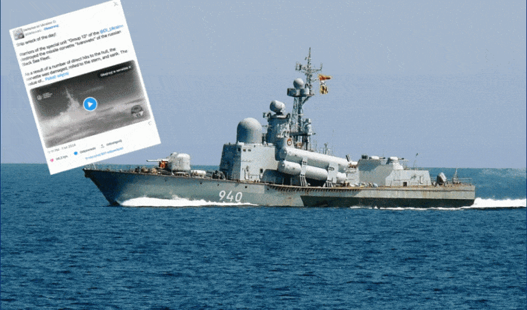 Atak na rosyjską korwetę rakietową Iwanowiec na Morzu Czarnym / Portal Stoczniowy