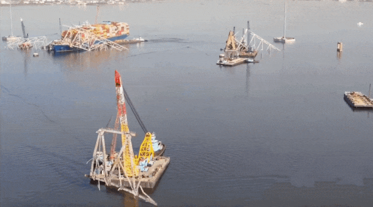 Postępy w pracach nad odblokowaniem kanału w Baltimore / Portal Stoczniowy