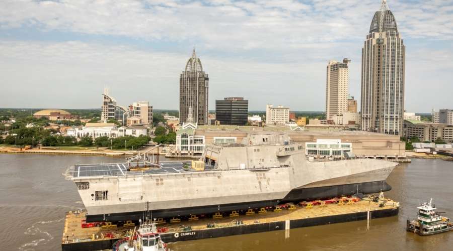 Wodowanie ostatniego okrętu LCS USS Pierre dla US Navy / Portal Stoczniowy