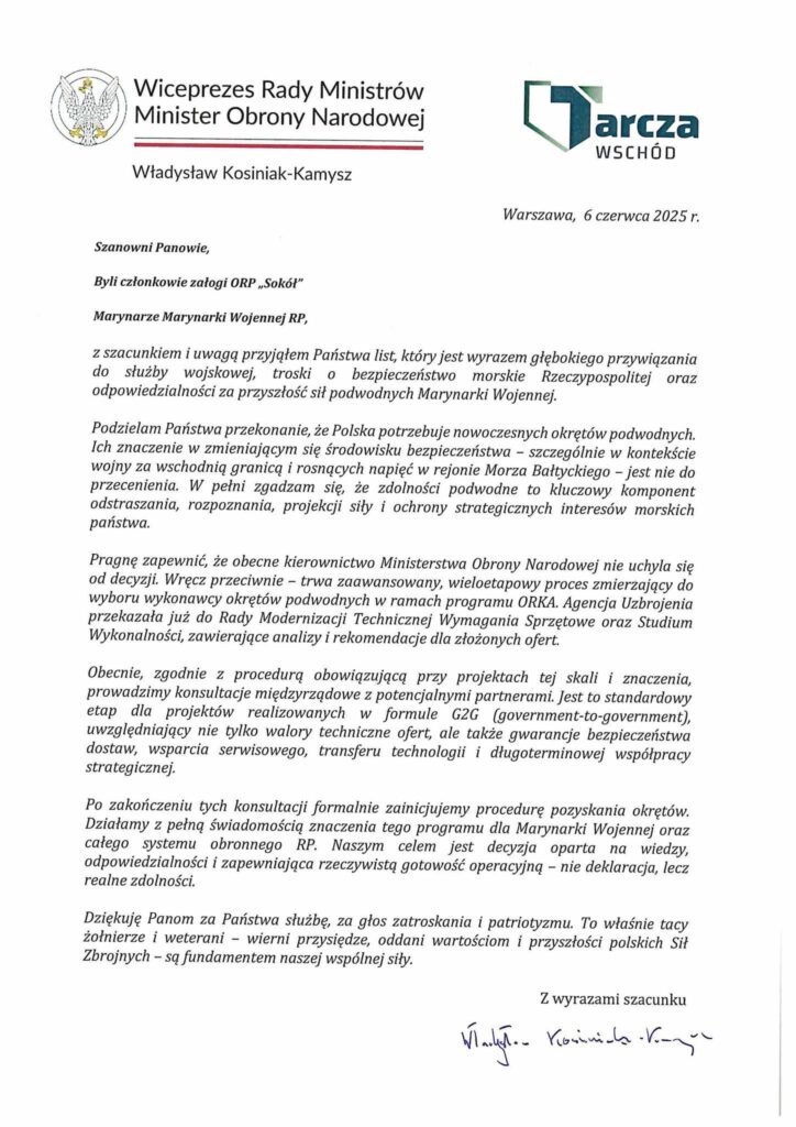 Apel byłych podwodniaków ws. okrętów podwodnych. MON odpowiada / Portal Stoczniowy