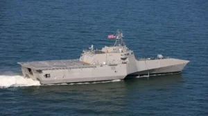 Przyszły USS Pierre (LCS 38) po próbach zdawczo-odbiorczych / Portal Stoczniowy