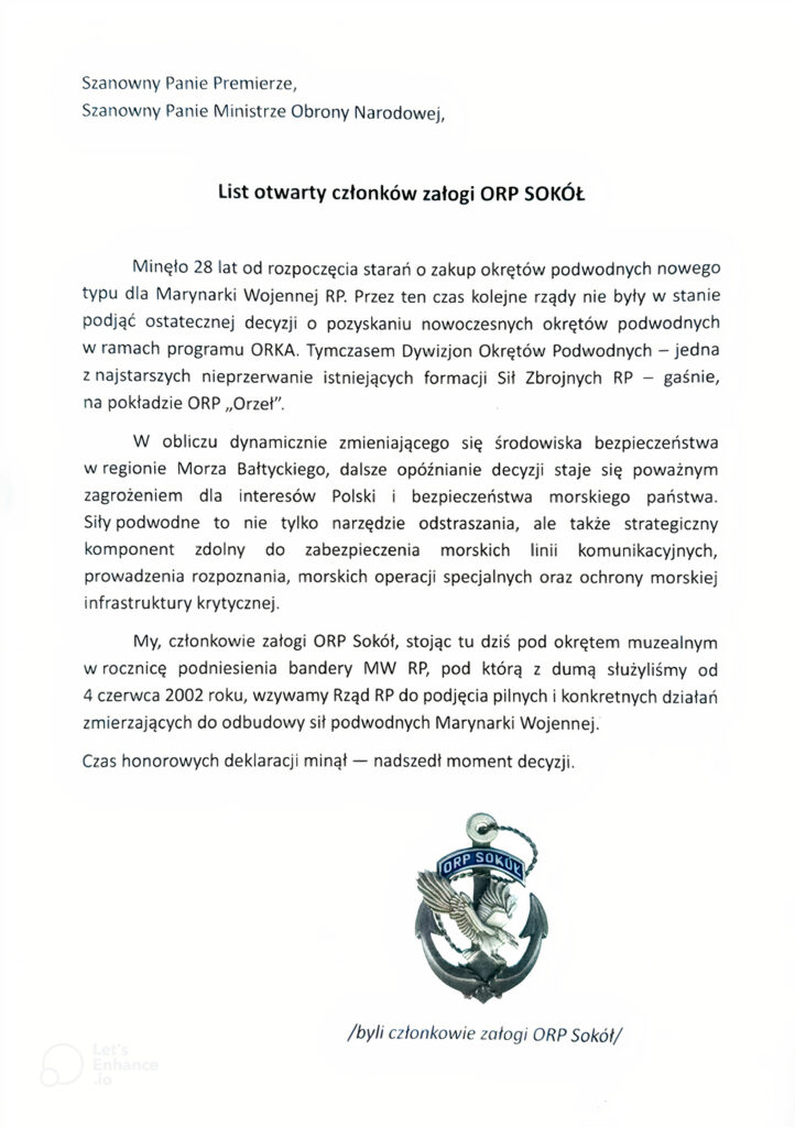 Apel byłych podwodniaków ws. okrętów podwodnych. MON odpowiada / Portal Stoczniowy