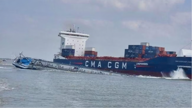 Kolizja kontenerowca z barką paliwową na rzece Scheldt / Portal Stoczniowy