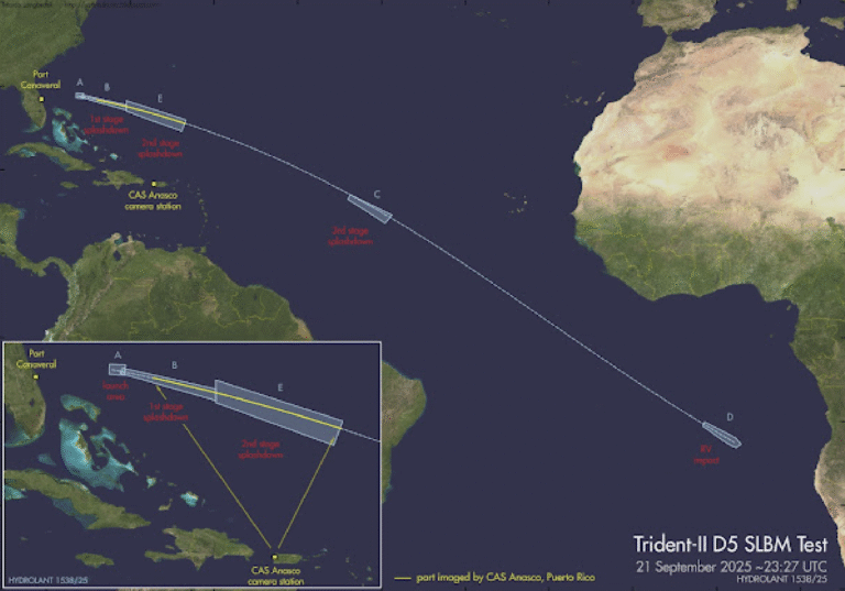 Niezapowiedziany start nad Atlantykiem i pocisk hipersoniczny w tle / Portal Stoczniowy