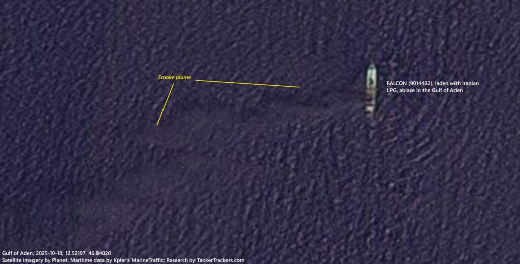 Pożar i eksplozja na tankowcu Falcon w Zatoce Adeńskiej / Portal Stoczniowy