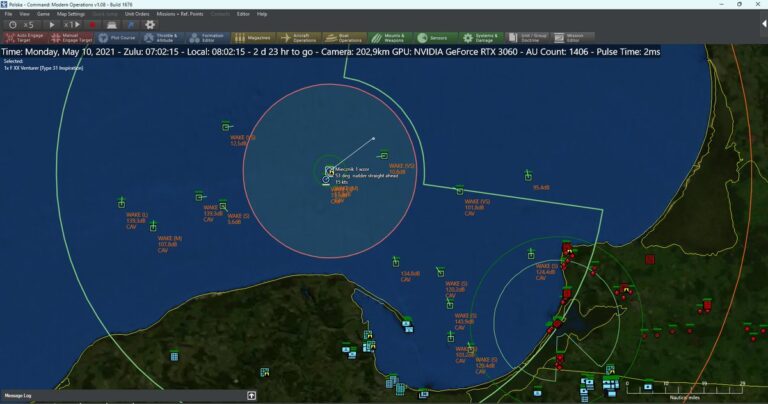 Kontenerowiec z systemem bezzałogowym Shahed-238 kontra fregata Miecznik / Portal Stoczniowy
