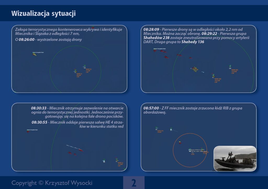 Symulacja ataku dronowego na Bałtyku. Fregata Miecznik kontra „statek handlowy” / Portal Stoczniowy