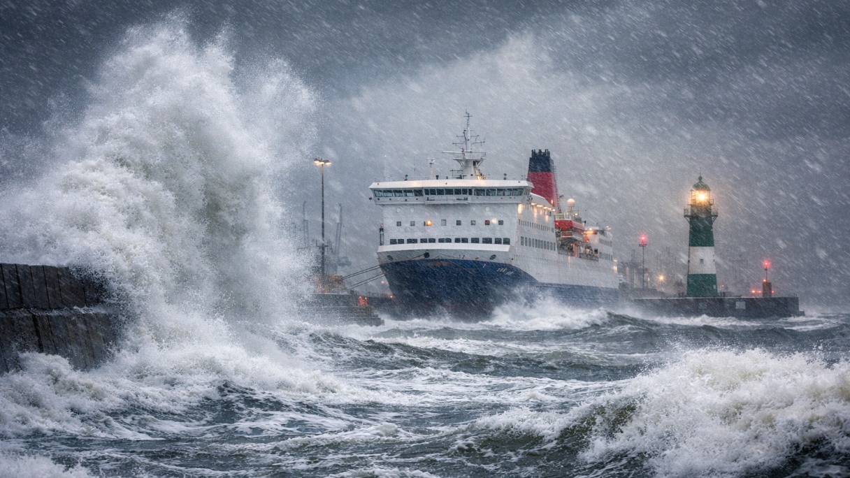 Sztorm na Bałtyku paraliżuje żeglugę promową. Pasażerowie utknęli w portach