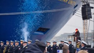 Szczecin: pierwszy polski prom Jantar Unity ochrzczony / Portal Stoczniowy