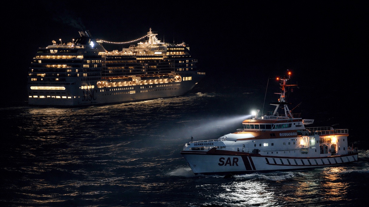 Akcja ratunkowa na Morzu Północnym. Ewakuacja pasażerki MSC Poesia