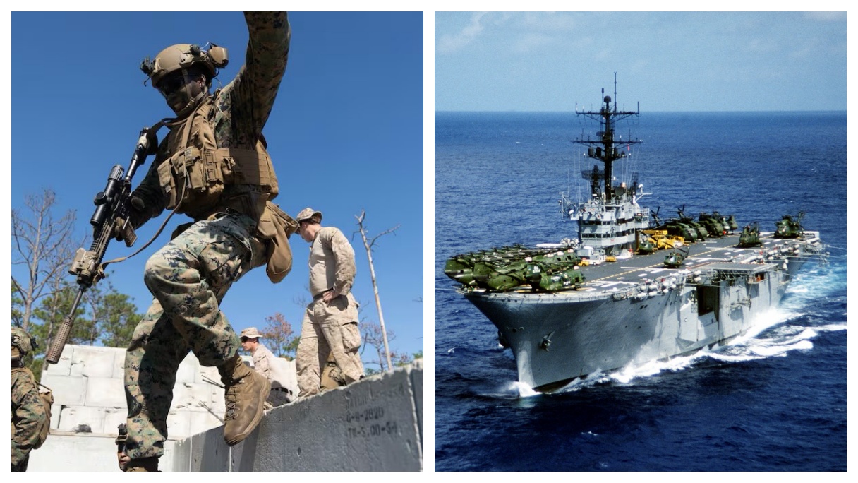 Człowiek za burtą na USS Iwo Jima. Marines uznany za zmarłego