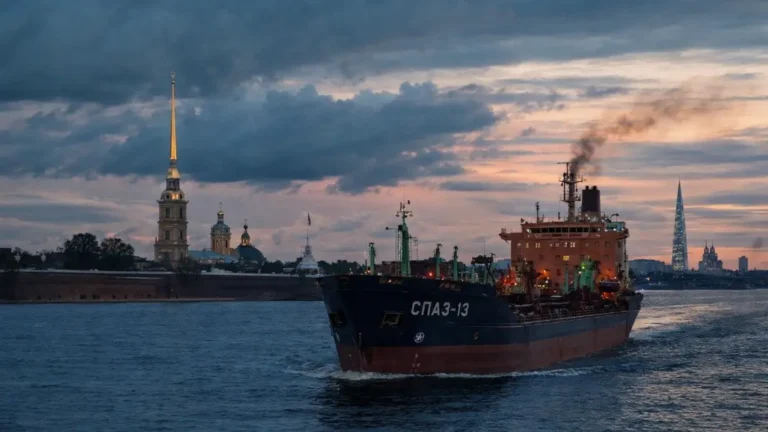 Transport morski utrzymuje eksport rosyjskiej ropy. W tle statki z "floty cieni" / Portal Stoczniowy